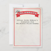 警察学校の卒業式招待状 招待状 (裏面)