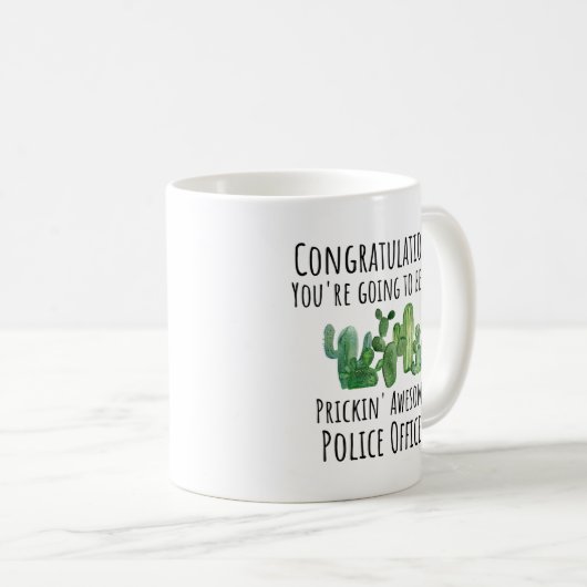 警察学校の卒業後の新しい役員ギフト コーヒーマグカップ (正面右)