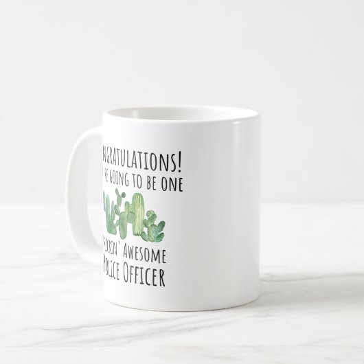 警察学校の卒業後の新しい役員ギフト コーヒーマグカップ (正面左)