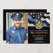 警察学校の卒業法執行写真 招待状 (正面/裏面)