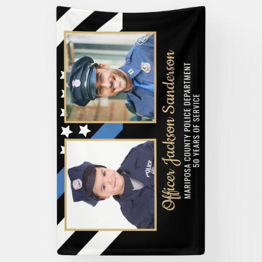 警察学校の卒業法執行写真 横断幕 (縦)