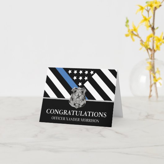 警察学校の卒業法執行機関 カード (黄色い花)