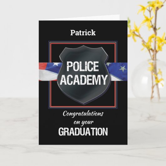 警察学校の卒業祝い カード (黄色い花)