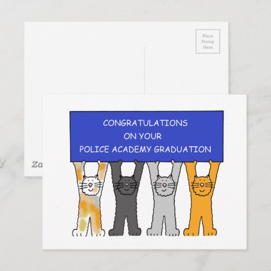 警察学校の卒業祝い ポストカード (正面/裏面)