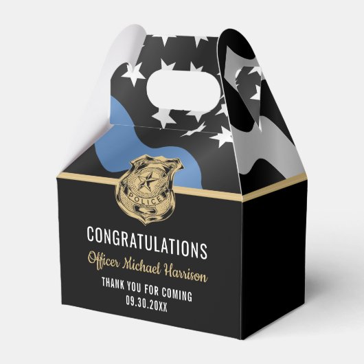 警察学校の卒業青い線旗 フェイバーボックス (裏面サイド)