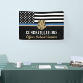 警察学校の卒業青線のお祝い 横断幕 (トレードショー)