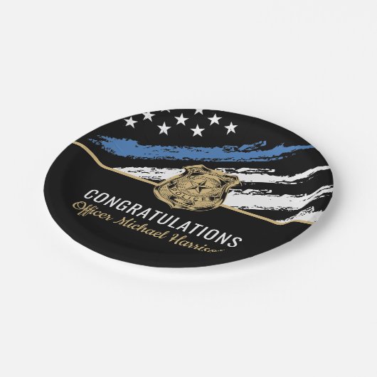 警察学校の国旗の卒業式 ペーパープレート (アングル)