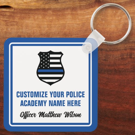 警察学校パーソナライズされた卒業 キーホルダー (裏面)