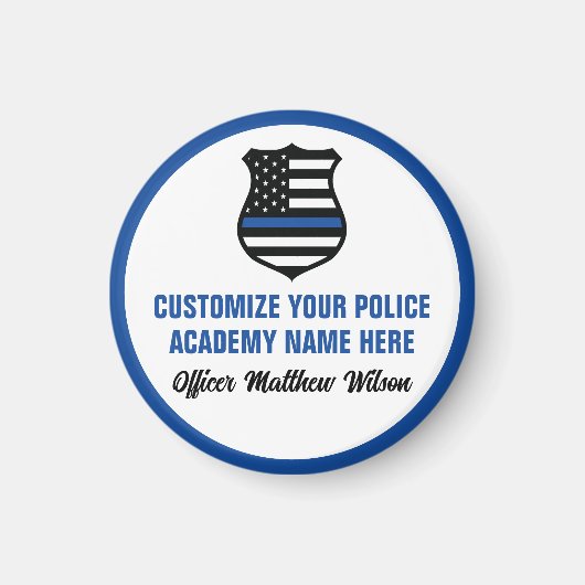 警察学校パーソナライズされた卒業 マグネット (正面)