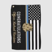 警察学校ブルーライン卒業祝い ゴルフタオル (正面)