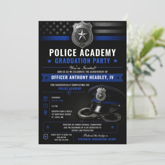警察学校卒業 Thin Blue Line |  招待状 (スタンド正面)