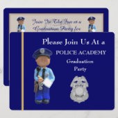警察学校 白人男性 卒業招待状 招待状 (正面/裏面)