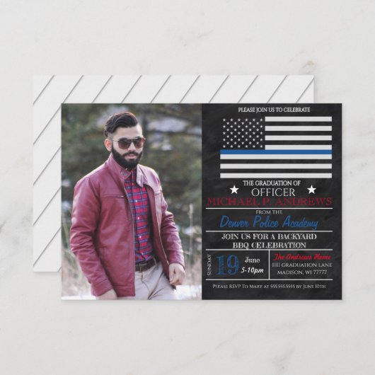 警察学院卒業招待状 招待状 (正面/裏面)