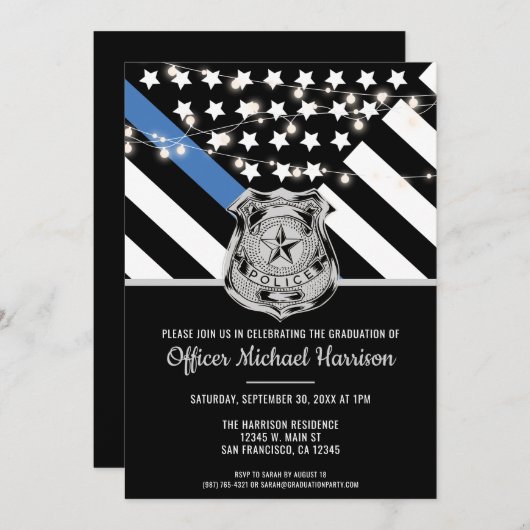警察学院卒業法執行役員 招待状 (正面/裏面)