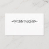 警察官ありがとう薄い青い線のフラグハート 名刺 (裏面)