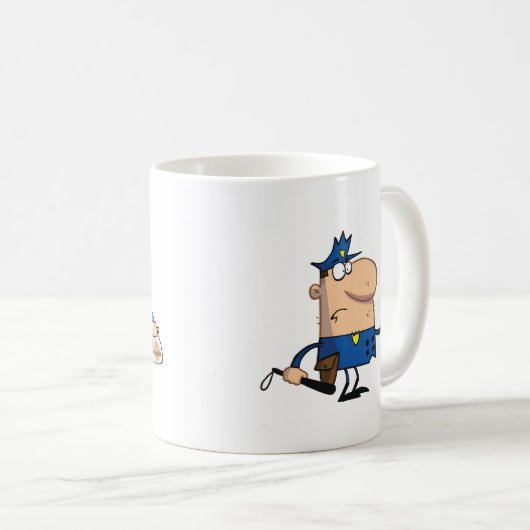 警察官おもしろいの引退マグパーソナライズされた コーヒーマグカップ (正面右)