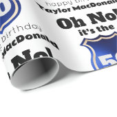 警察官おもしろいバッジ50誕生日 ラッピングペーパー (ロールコーナー)