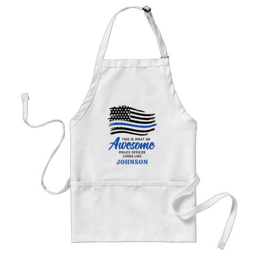 警察官おもしろいパーソナライズされた素晴らしBBQ スタンダードエプロン (正面)