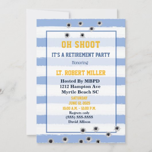 警察官おもしろい退職パーティの招待状 招待状 (正面)