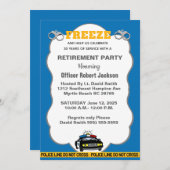 警察官おもしろい退職パーティの招待状 招待状 (正面/裏面)