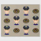 警察官およびドーナツ ラッピングペーパー (フラット)