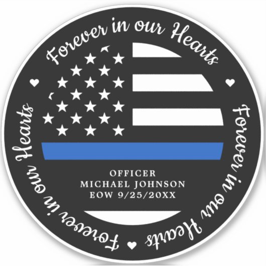 警察官が永遠にハート車で シール (正面)