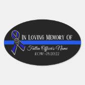 警察官が警察を支援する思落ちたい出を愛して 楕円形シール (正面)