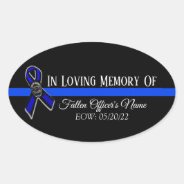 警察官が警察を支援する思落ちたい出を愛して 楕円形シール