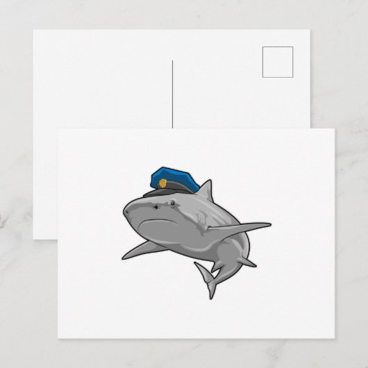 警察官としてサメ ポストカード (正面/裏面)