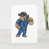 警察官として制服を着ている カード (正面)