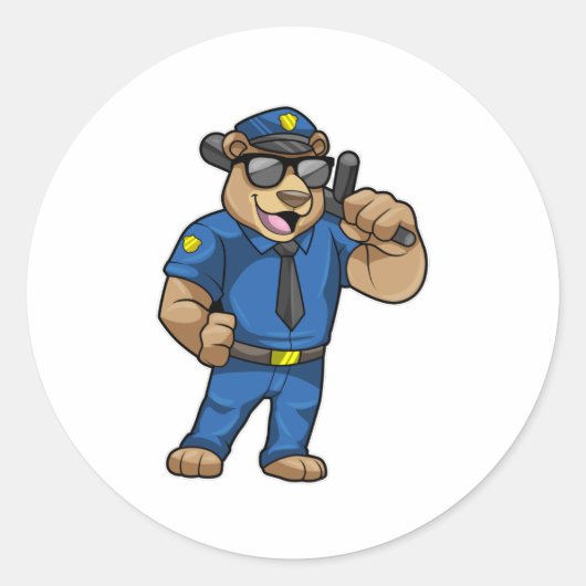 警察官として制服を着ている ラウンドシール (正面)