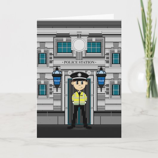 警察官と警察署のカード カード (正面)