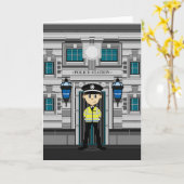 警察官と警察署のカード カード (黄色い花)