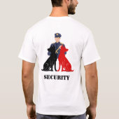 警察官とK9のイラスト Tシャツ (裏面)