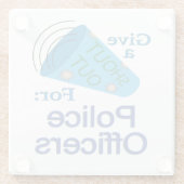 警察官に大声を出す ガラスコースター (裏面)