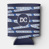 警察官のおもしろい犯罪現場がテープを横切らない 缶クーラー (正面)