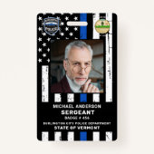 警察官のカスタム写真ロゴ部署ID バッジ (正面)