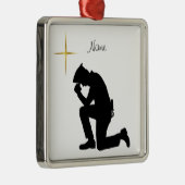 警察官のクリスマス装飾品にひざまずく メタルオーナメント (右)