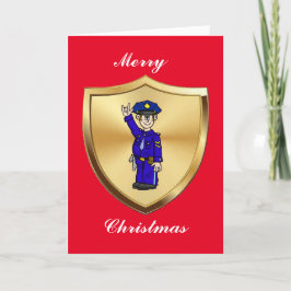 警察官のサイン言語クリスマスカード カード