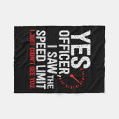 警察官のスピード違反 - 車好き&機械好きのための フリースブランケット (正面(横))