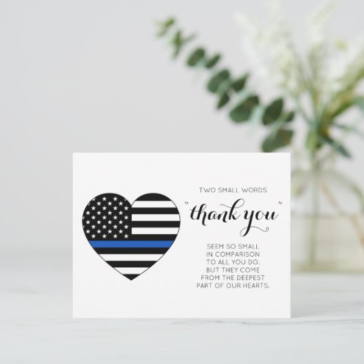 警察官のハート法執行Thank You Pos ポストカード (スタンド正面)