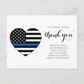 警察官のハート法執行Thank You Pos ポストカード (正面)