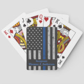 警察官のパーソナライズされたヴィンテージ薄い青い線 トランプ (裏面)