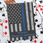 警察官のパーソナライズされたヴィンテージ薄い青い線 トランプ