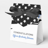 警察官のパーティー薄い青い線のお祝い フェイバーボックス (正面サイド)