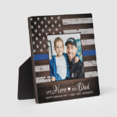 警察官のヒーローパパパーソナライズされた写真 フォトプラーク (正面)