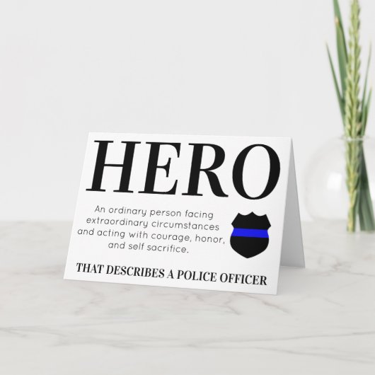 警察官のヒーロー法執行ありがとう サンキューカード (正面)