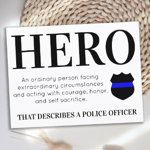 警察官のヒーロー薄いブルーラインありがとうポスト ポストカード