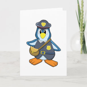 警察官のペンギンとハンドバッグ カード
