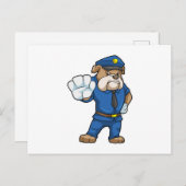 警察官のユニフォームを着た犬 ポストカード (正面/裏面)